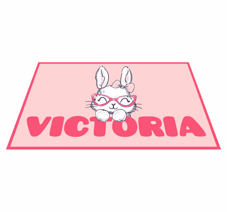 Tapis vinyle autres tapis lapin avec des lunettes et un nom - TenStickers