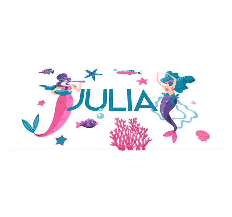 Tapis vinyle autres tapis aventure de sirène avec nom - TenStickers
