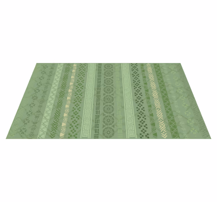 Tapis vinyle éthnique motif de feuilles vertes - TenStickers