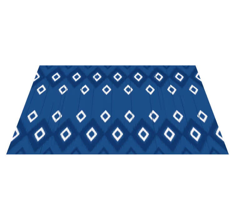 Tapis vinyle géométrique diamants bleu marine - TenStickers