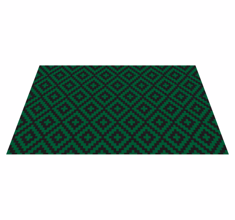 Tapis vinyle mosaïque carrés verts et noirs - TenStickers