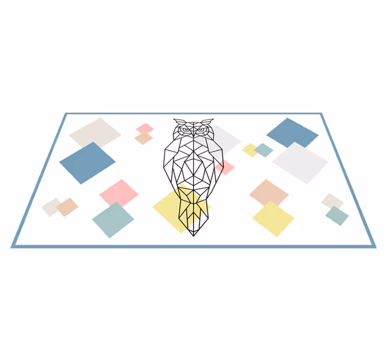 Tapis vinyle hibou et formes géométriques - TenStickers