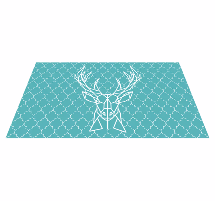 Tapis vinyle animal Tête de cerf avec triangles - TenStickers