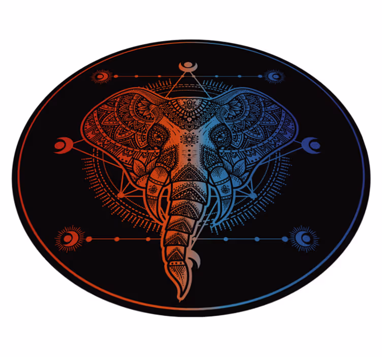 Tapis vinyle mandala art de l'éléphant - TenStickers