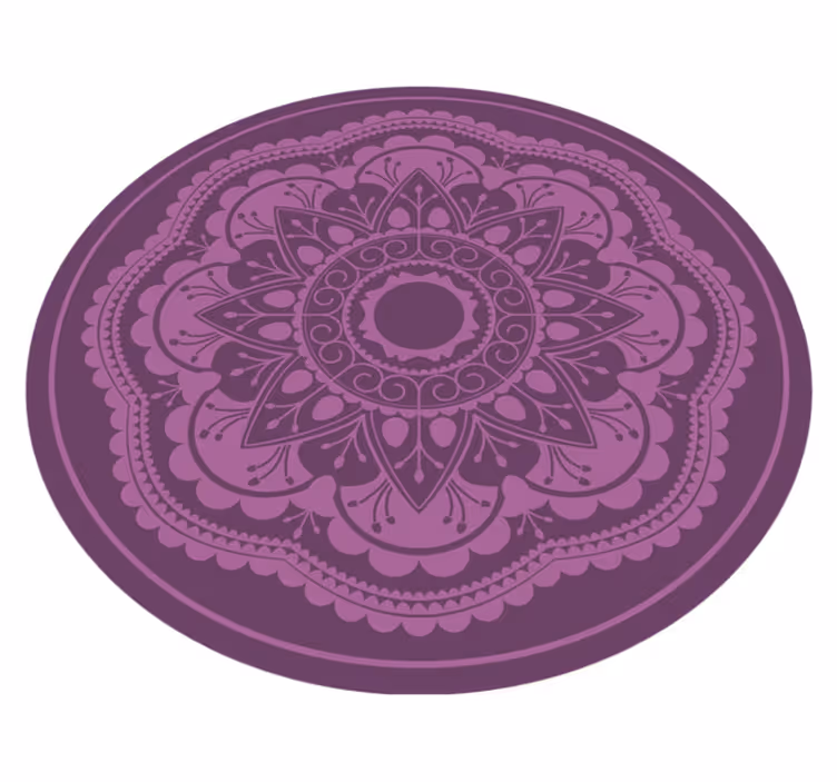 Tapis vinyle mandala motif circulaire violet - TenStickers