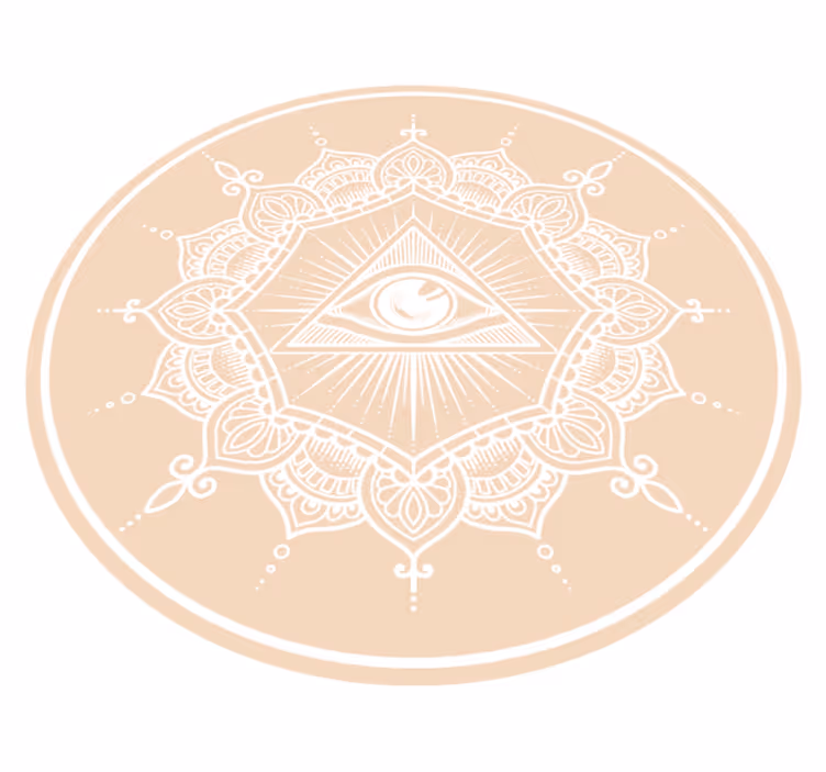 Tapis vinyle mandala œil beige qui voit tout - TenStickers