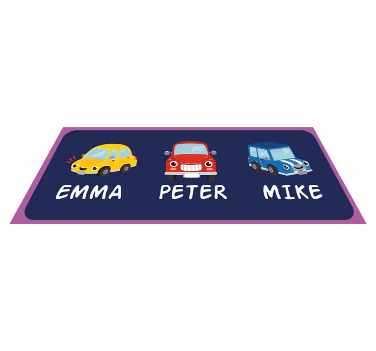 Tapis vinyle entrée véhicules colorés personnalisés - TenStickers