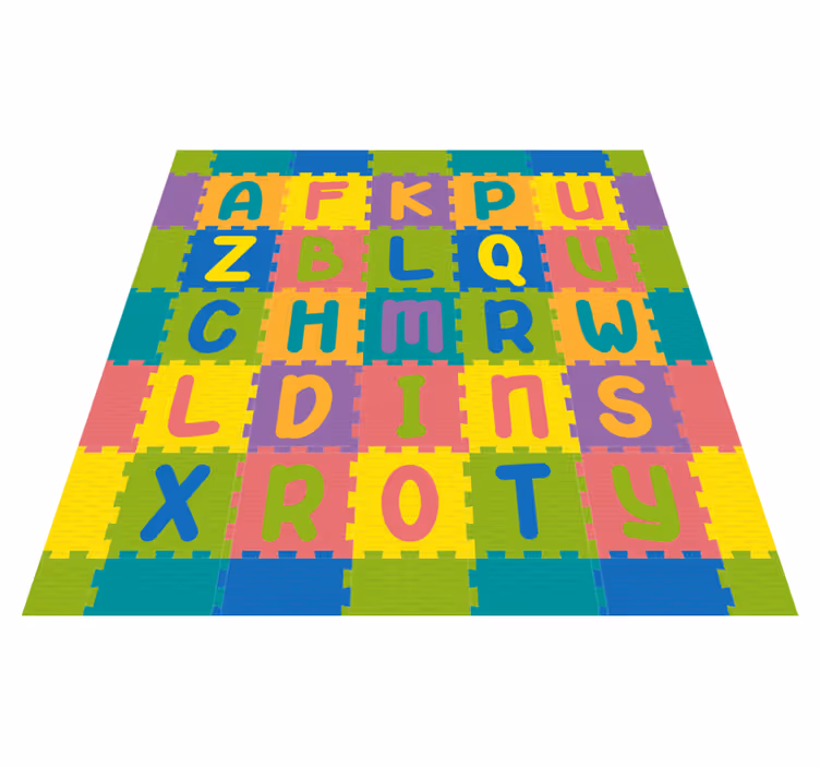 Tapis vinyle chambre bebe Imitation de caoutchouc avec des lettre - TenStickers