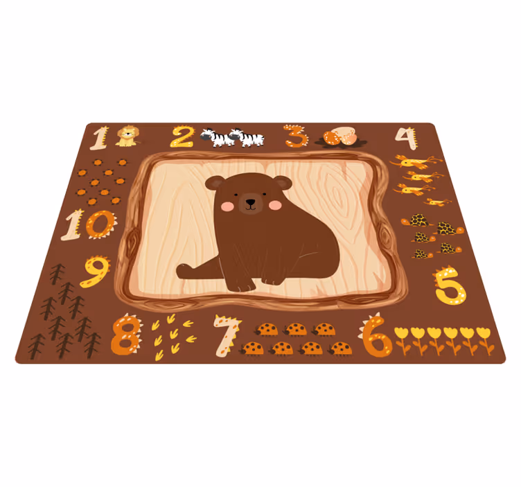 Tapis vinyle pour enfants conception pédagogique de l'ours - TenStickers
