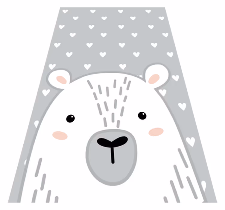 Tapis vinyle chambre bebe Ours nordique gris - TenStickers