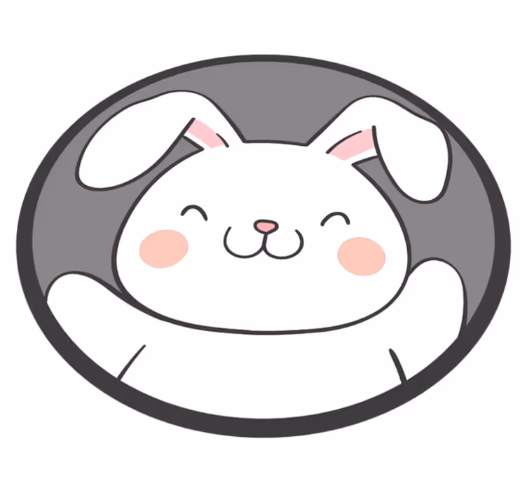 Tapis vinyle pour enfants conception de lapin blanc - TenStickers