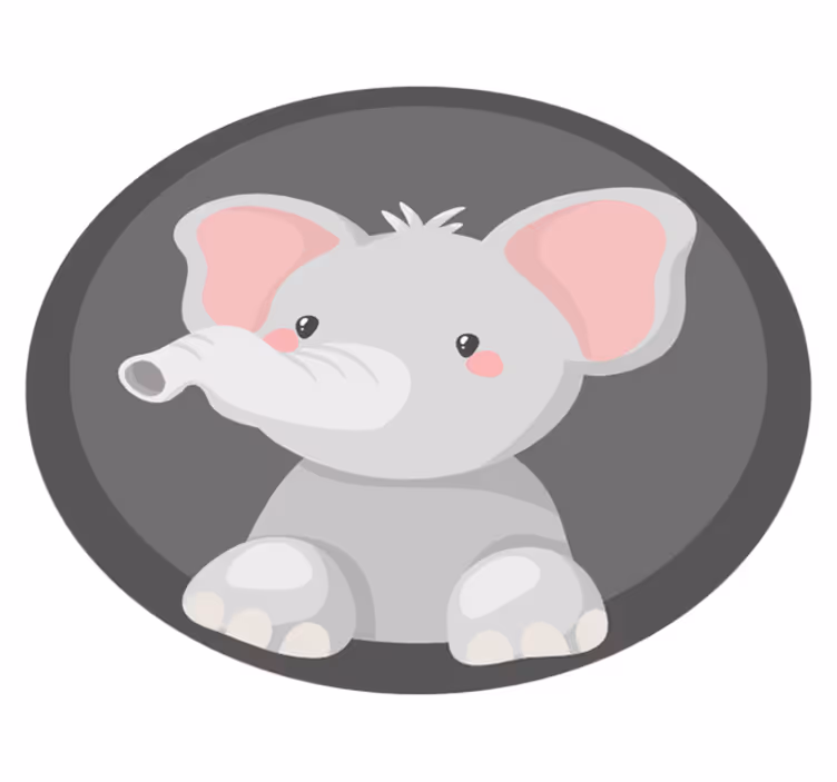 Tapis vinyle chambre bebe éléphant gris nordique - TenStickers