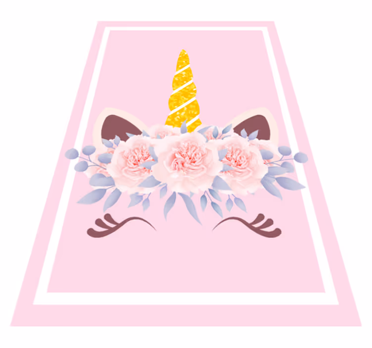 Tapis vinyle pour enfants magie florale de la licorne - TenStickers