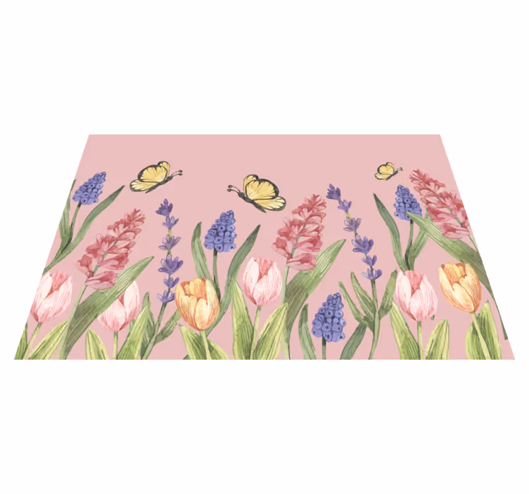 Tapis vinyle fleurs et plantes emblème du jardin botanique - TenStickers