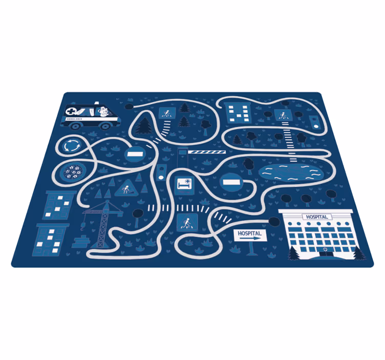 Tapis vinyle chambre bebe Route bleue nordique - TenStickers