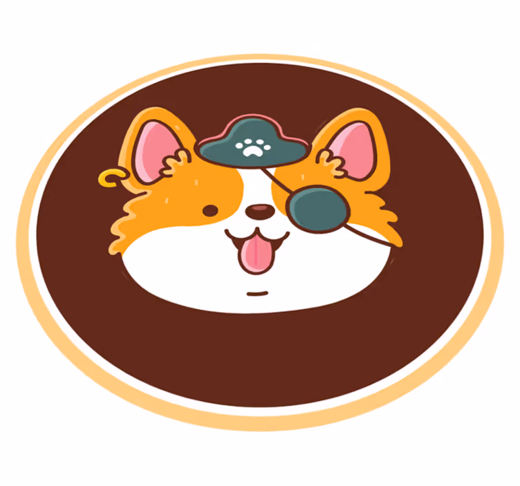 Tapis vinyle design moderne emblème du capitaine corgi - TenStickers