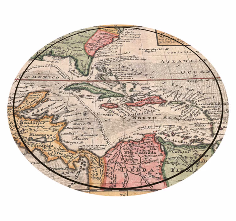 Tapis vinyle carte du monde design carte antique - TenStickers