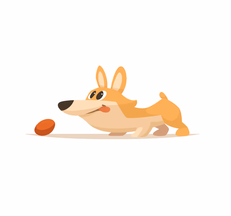 Tapis vinyle autres tapis poursuite ludique de corgi - TenStickers