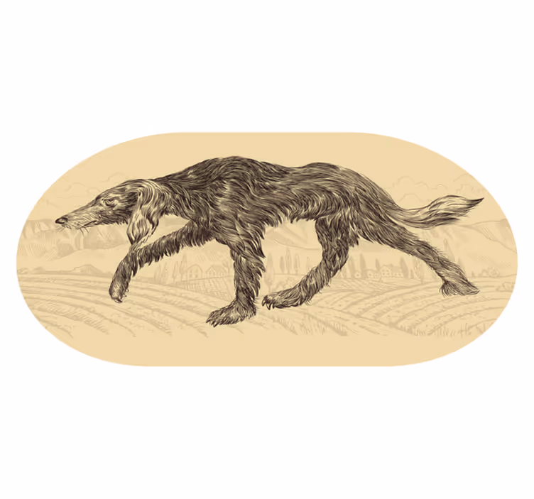 tapis vinyle cuisine Vieux chien fatigué - TenStickers
