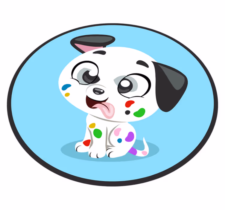 Tapis vinyle Chien taches de rousseur colorées - TenStickers