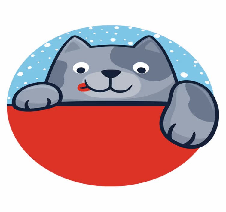 Tapis vinyle animal illustration de chat charmant - TenStickers