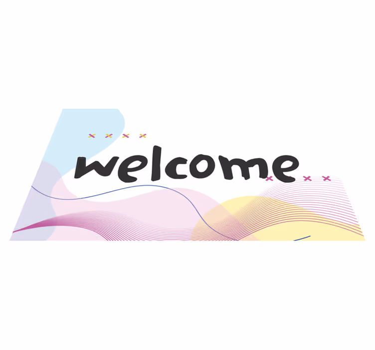 Tapis vinyle entrée bienvenue abstrait moderne - TenStickers