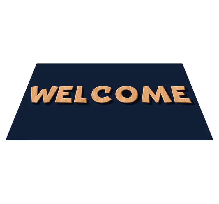 Tapis vinyle entrée panneau de bienvenue en bois - TenStickers