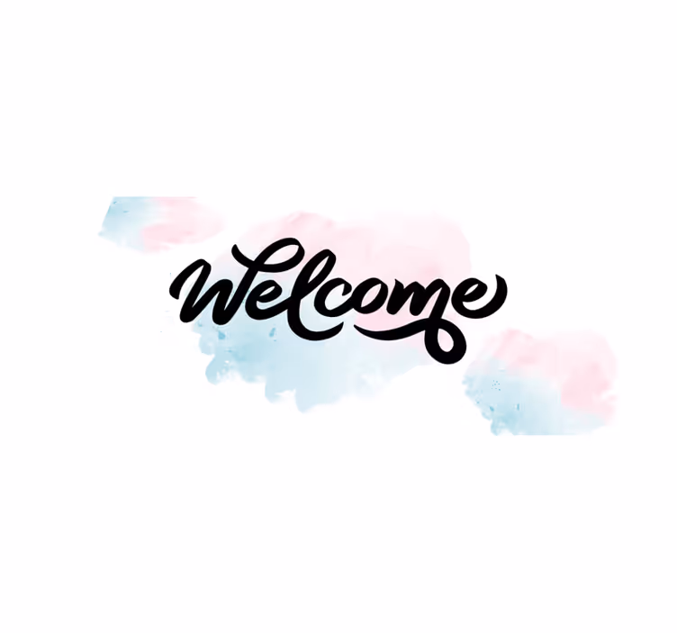 Tapis vinyle bienvenue pinceau aquarelle - TenStickers