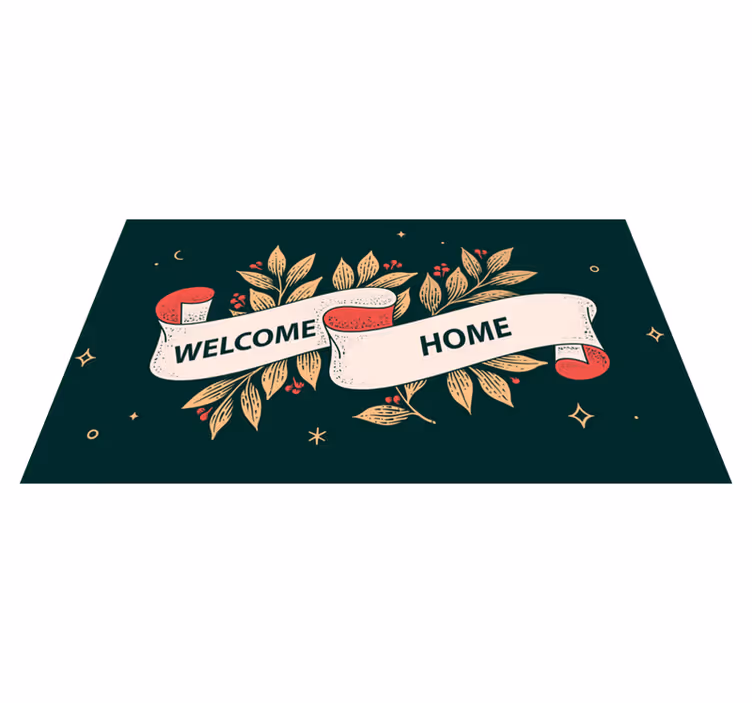 Tapis vinyle entrée bienvenue étoilée à la maison - TenStickers