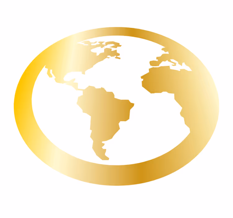 Tapis vinyle carte du monde motif globe doré - TenStickers