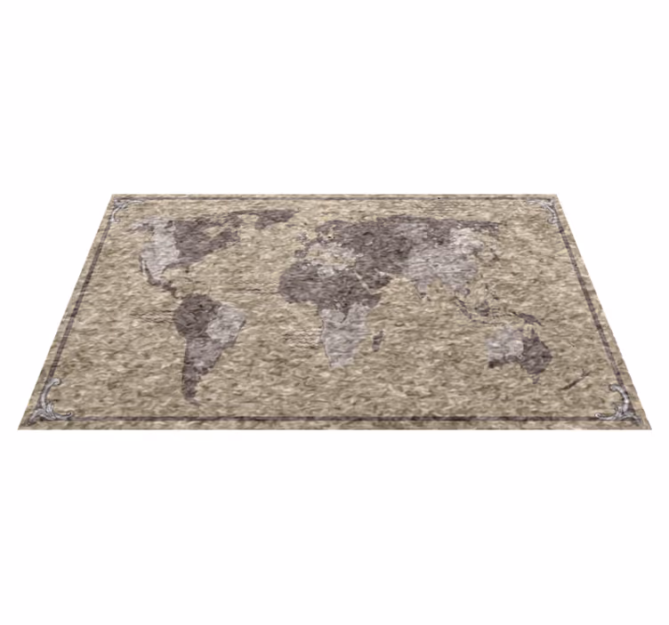 Tapis vinyle carte du monde illustration globale - TenStickers