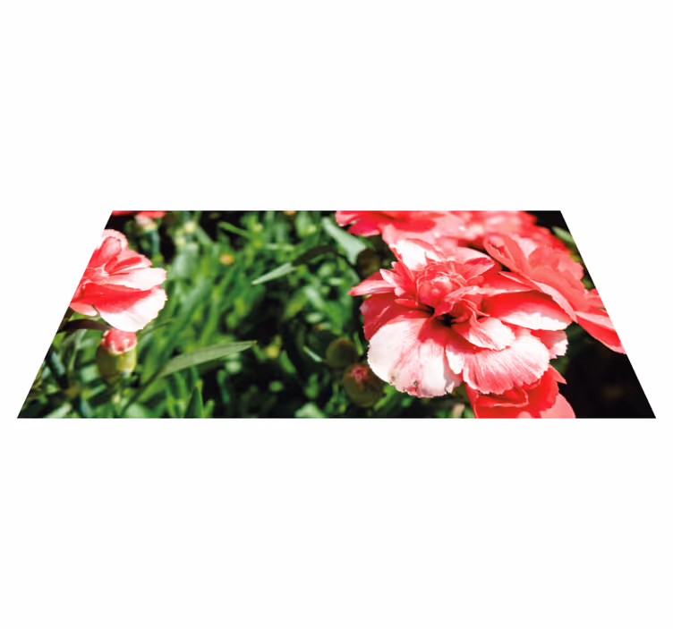 Tapis vinyle fleurs et plantes fleurs roses et végétation - TenStickers