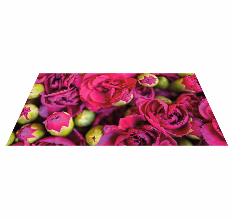 Tapis vinyle fleurs et plantes épanouies vibrantes - TenStickers