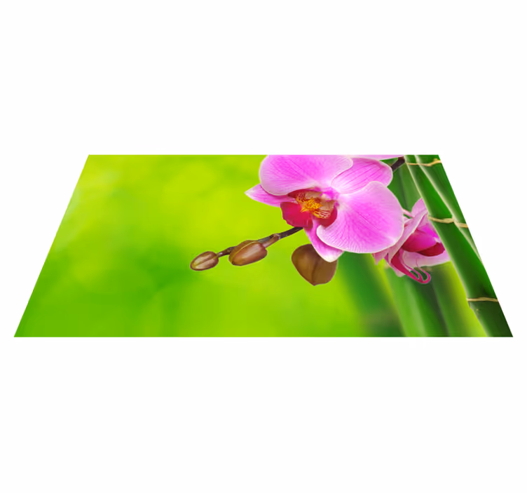 tapis vinyle cuisine Orchidée et bambou - TenStickers