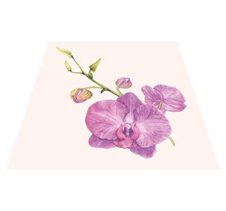 Tapis vinyle fleurs et plantes fleurs d'orchidées mauves - TenStickers