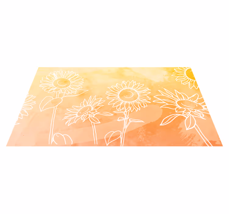 Tapis vinyle fleurs et plantes motif de fleur de tournesol - TenStickers