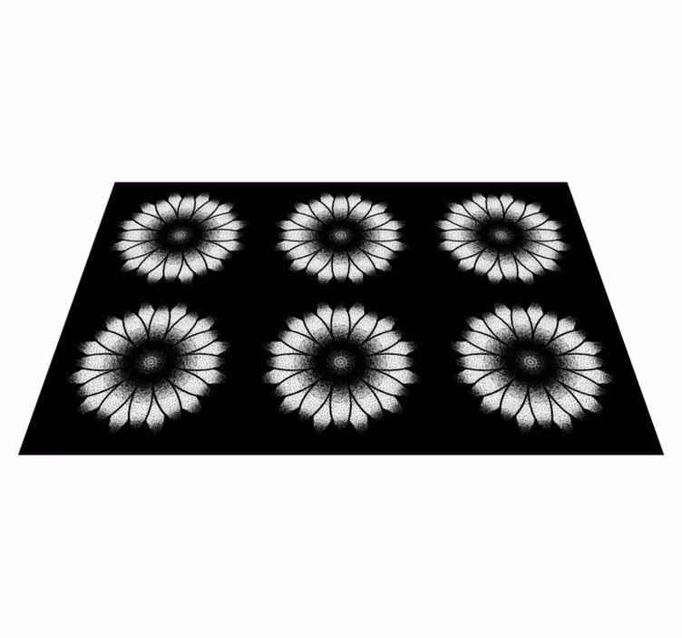 tapis vinyle cuisine Tournesol noir - TenStickers