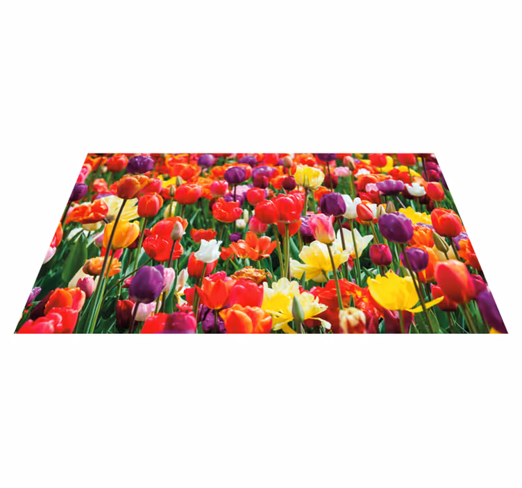 Tapis vinyle fleurs et plantes arrangement tulipes vives - TenStickers