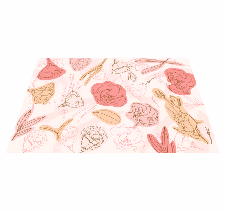 tapis vinyle cuisine Roses et blanches - TenStickers