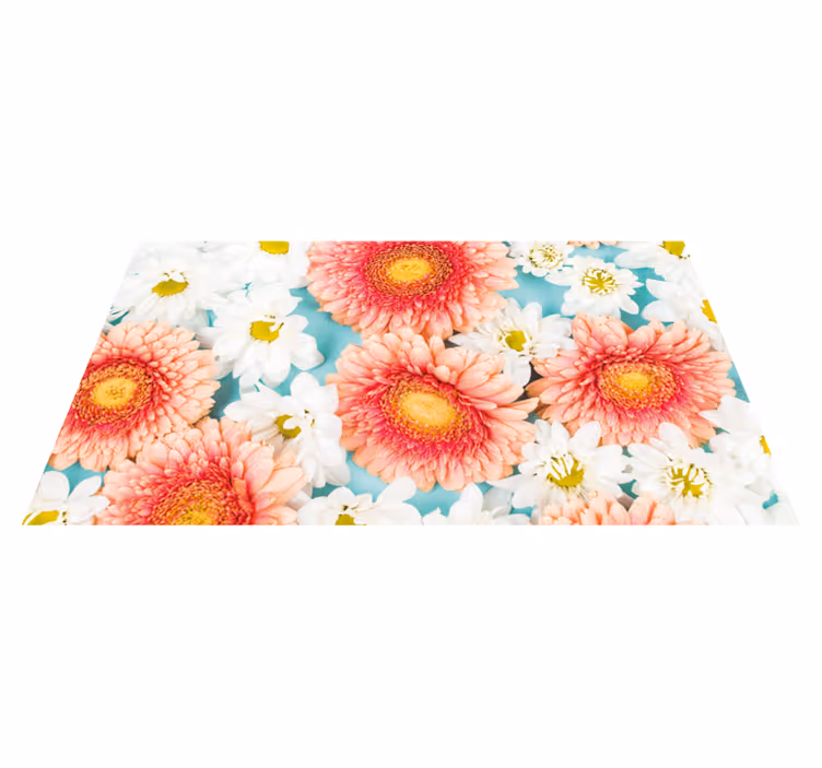 Tapis vinyle fleurs et plantes fleur vibrante - TenStickers