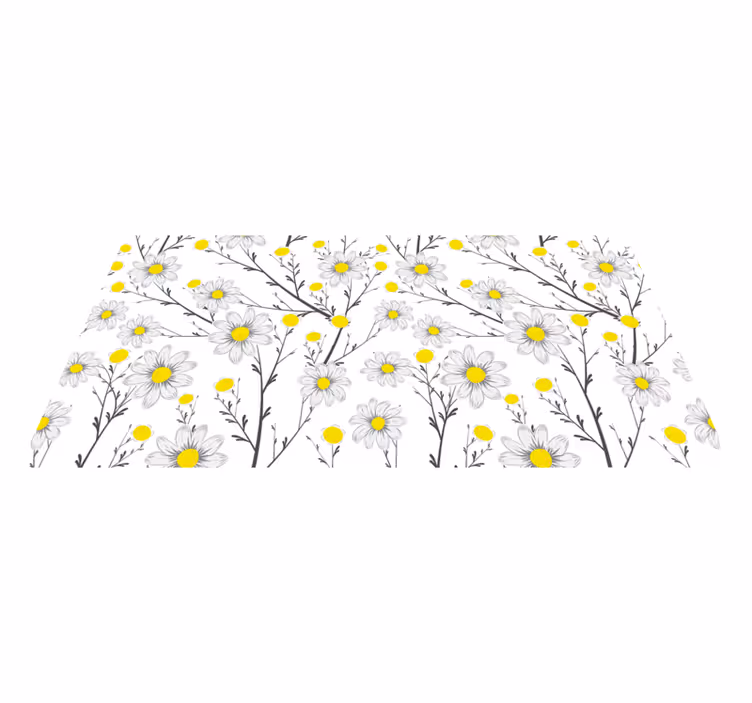 tapis vinyle salon Fleur de marguerite classique - TenStickers