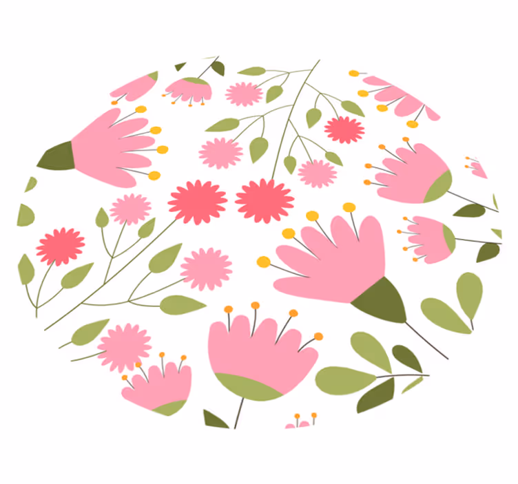 Tapis vinyle fleurs et plantes motif floral délice - TenStickers
