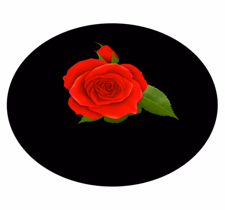 Tapis vinyle fleurs et plantes délice de rose rouge - TenStickers