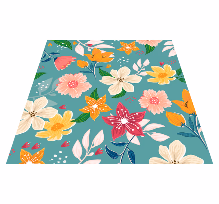 Fleurs colorées ensemble tapis floral - TenStickers