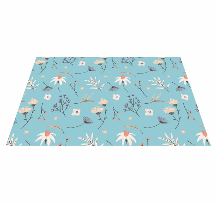 tapis vinyle bureau Fleurs et feuilles - TenStickers