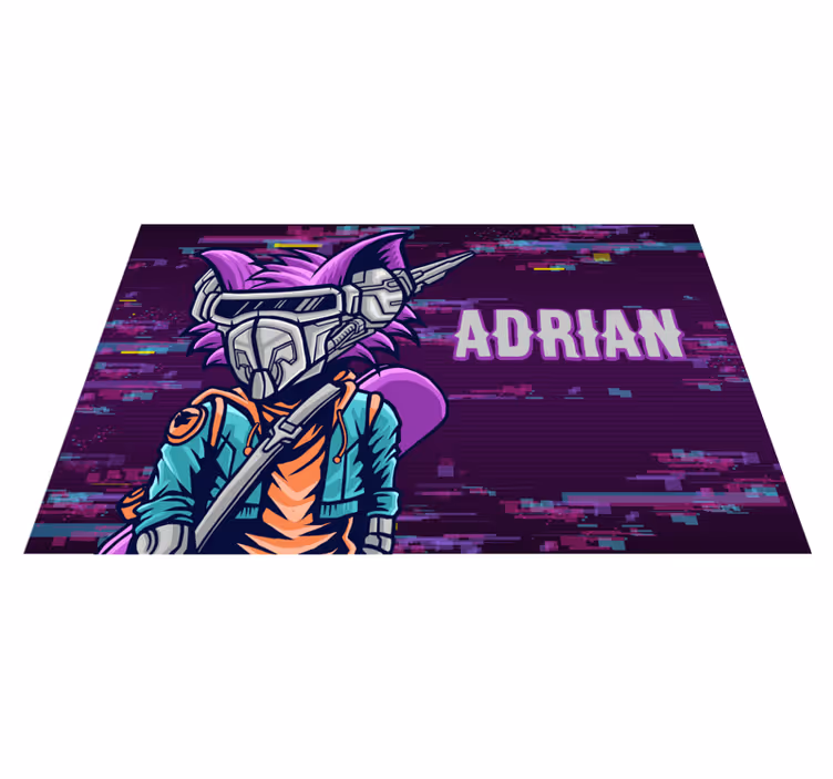 Tapis vinyle ado personnage futuriste personnalisé - TenStickers