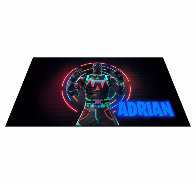 Tapis vinyle personnalisé affichage de caractères au néon - TenStickers