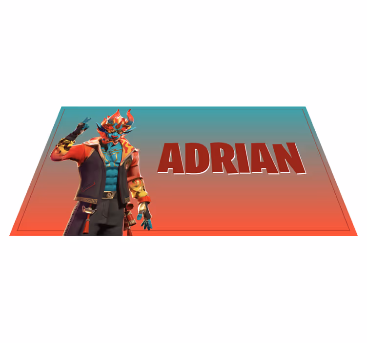 Tapis vinyle ado personnage de jeu avec nom - TenStickers