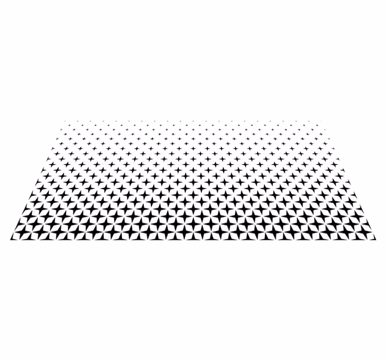 Tapis vinyle geometrique Design noir et blanc - TenStickers