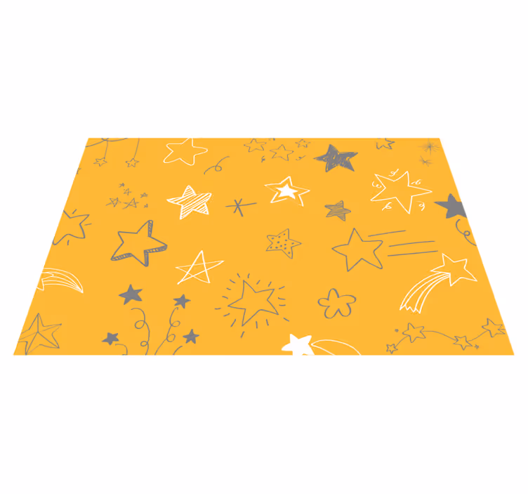 Tapis vinyle geometrique étoile filante grise - TenStickers